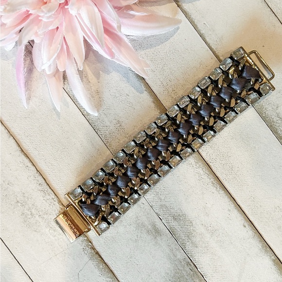 Stella & Dot Gold and Silver Crystal Bracelet, statement bracelet for women - Picture 7 of 8